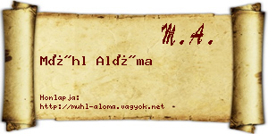 Mühl Alóma névjegykártya